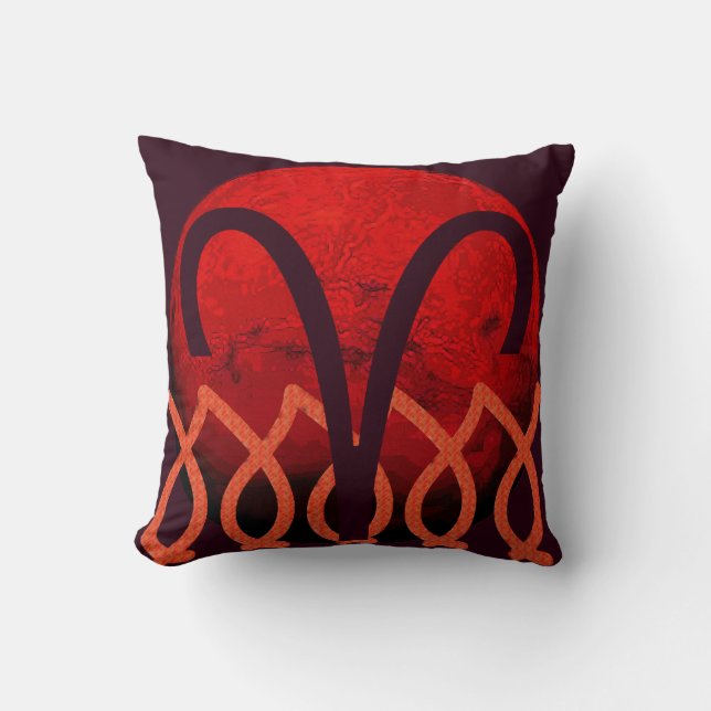 Aries Throw Pillow (Front)