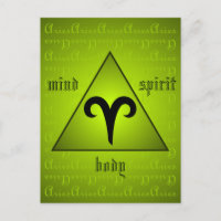 Aries Triangle Mind Body Spirit Holisitic Green