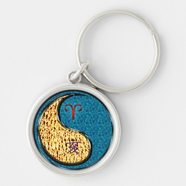 Aries & Water Boar Key Ring (Front)