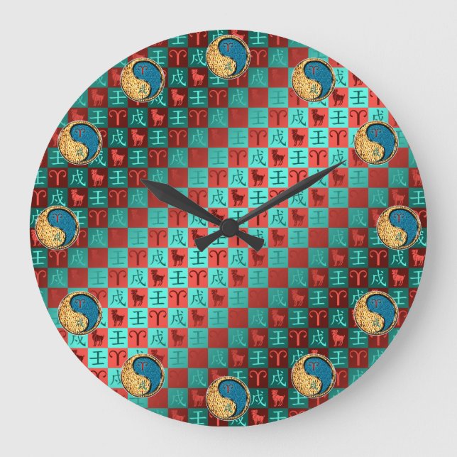 Aries & Water Dog Large Clock (Front)