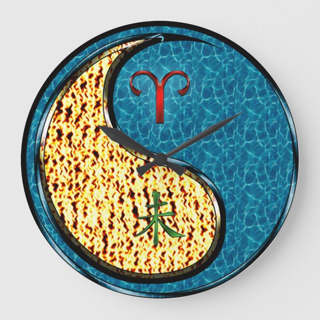 Aries & Water Goat Large Clock (Front)