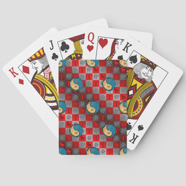 Aries & Water Rabbit Playing Cards (Back)
