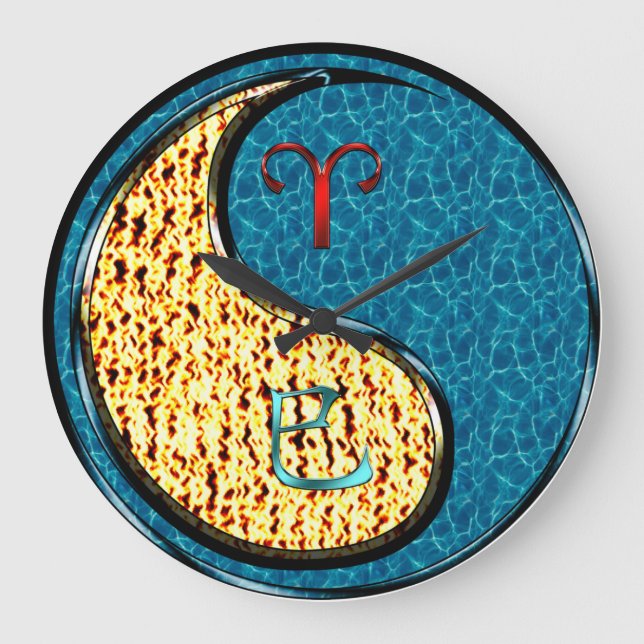 Aries & Water Snake Large Clock (Front)