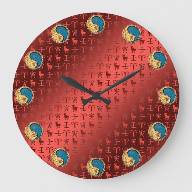 Aries & Water Tiger Large Clock (Front)