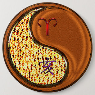 Aries & Wood Boar  6 Cm Round Badge