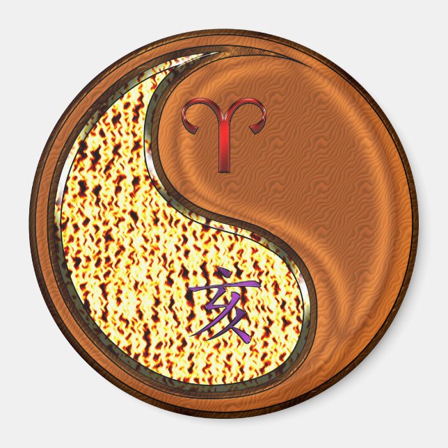 Aries & Wood Boar  Magnet (Front)