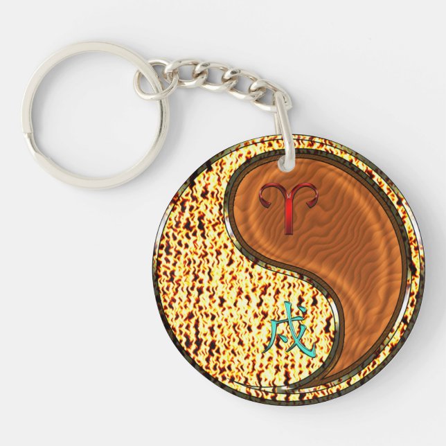 Aries & Wood Dog Key Ring (Front)