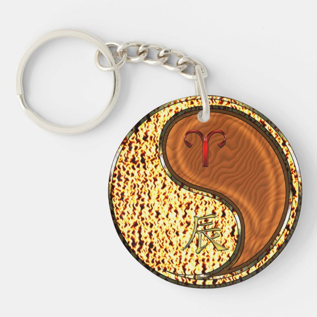 Aries & Wood Dragon Key Ring (Front)