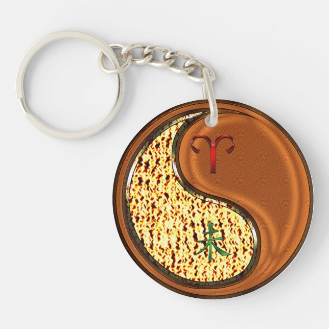 Aries & Wood Goat Key Ring (Front)