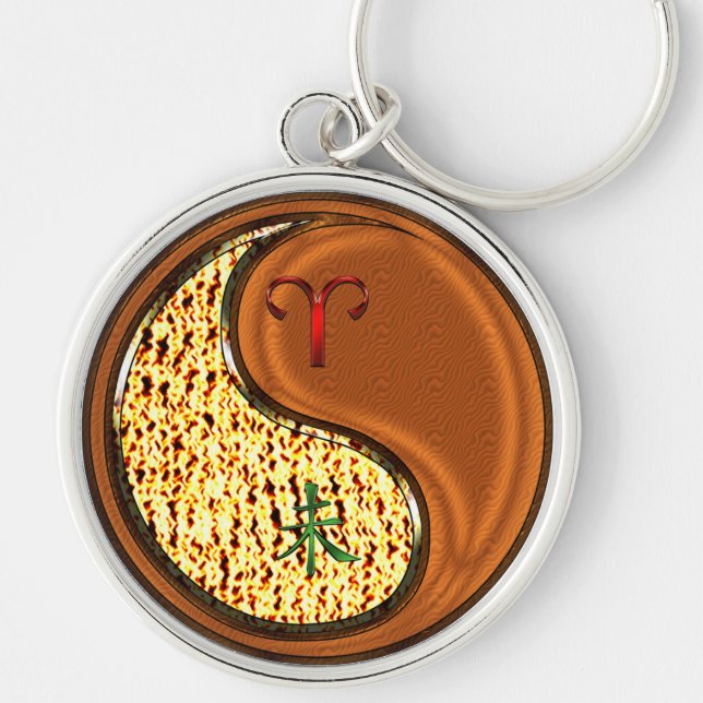 Aries & Wood Goat Key Ring (Front)