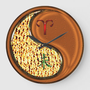 Aries & Wood Goat Large Clock