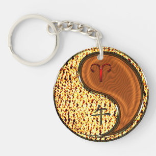 Aries & Wood Horse Key Ring