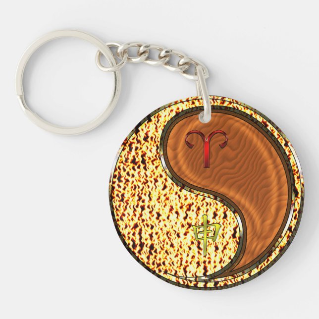 Aries & Wood Monkey Key Ring (Front)