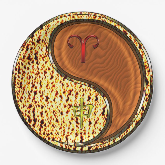 Aries & Wood Monkey Paper Plate (Front)