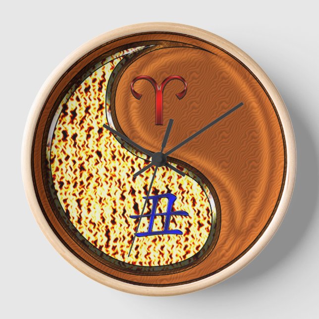 Aries & Wood Ox Clock (Front)