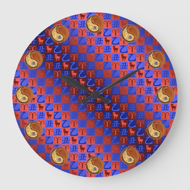 Aries & Wood Ox Large Clock (Front)