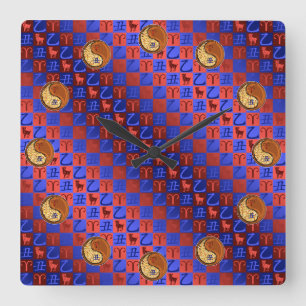 Aries & Wood Ox Square Wall Clock