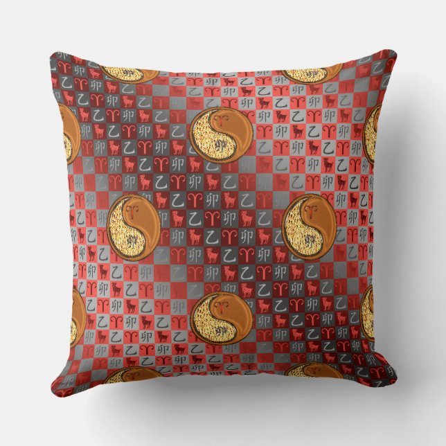 Aries & Wood Rabbit. Cushion (Back)