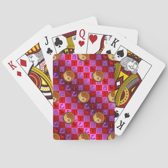 Aries & Wood Rooster Playing Cards (Back)