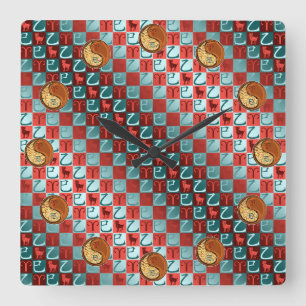 Aries & Wood Snake Square Wall Clock