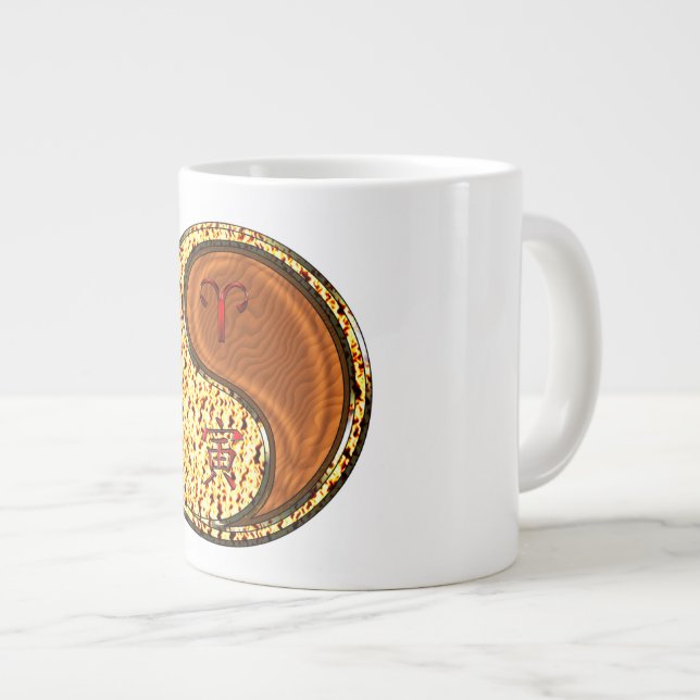 Aries & Wood Tiger Large Coffee Mug (Front Right)