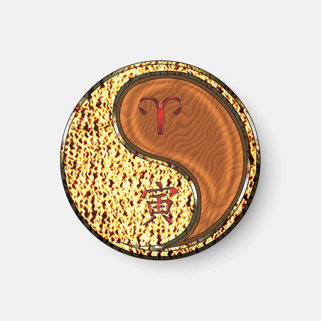 Aries & Wood Tiger Magnet (Front)