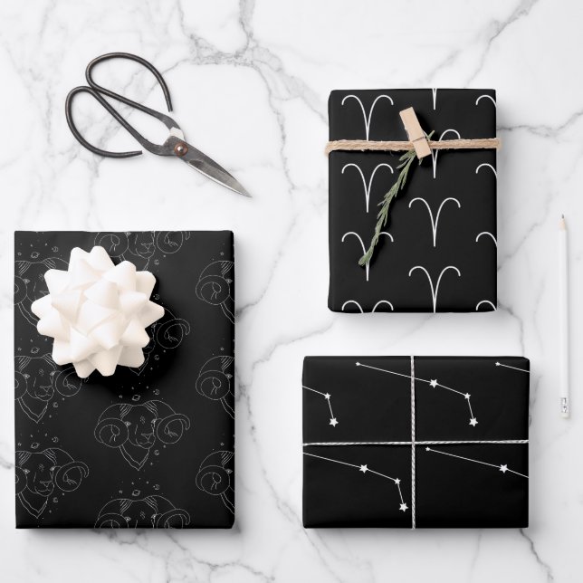 Aries Wrapping Paper Sheets Set of 3 (Front)