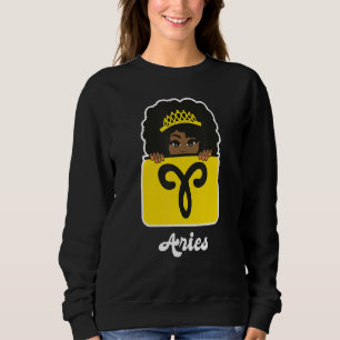 Aries Zodiac Astrology Sign Horoscope Black Queen Sweatshirt