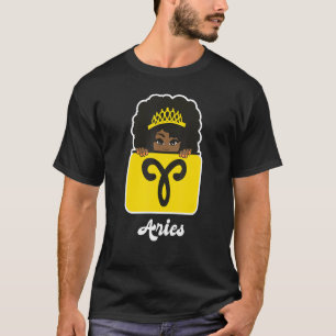 Aries Zodiac Astrology Sign Horoscope Black Queen  T-Shirt