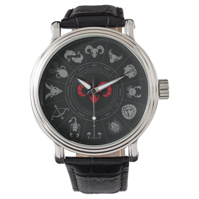 Aries Zodiac Birthday Gift Watch (Front)