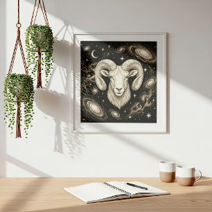 Aries Zodiac Celestial Astrology Poster