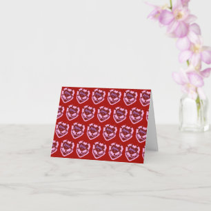 Aries Zodiac Coquette Heart Birthday Cake Card
