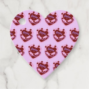 Aries Zodiac Coquette Heart Birthday Cake Favour Tags
