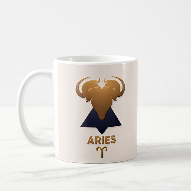 Aries Zodiac Decor Astrology Gift Coffee Mug (Left)