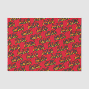 ARIES Zodiac Fire Sign Red Dripping Art Party Tissue Paper