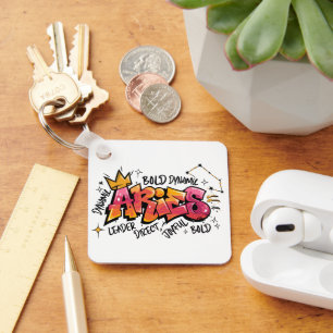 Aries Zodiac Graffiti Key Ring