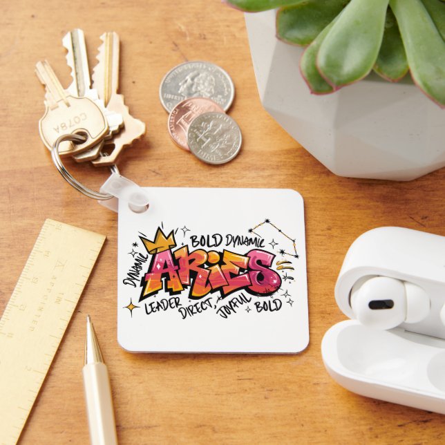 Aries Zodiac Graffiti  Key Ring (Desk)