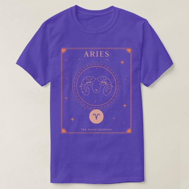 Aries Zodiac Horoscope Sign Astrology Tarot Cosmos T-Shirt (Design Front)