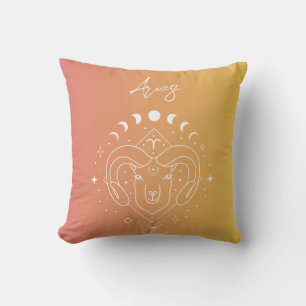 Aries zodiac horoscope star sign gradient cushion