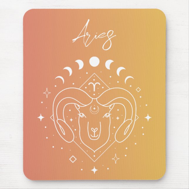 Aries zodiac horoscope star sign gradient mouse pad (Front)