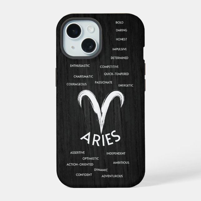Aries Zodiac Horoscope Traits Guys iPhone 15 Case (Back)