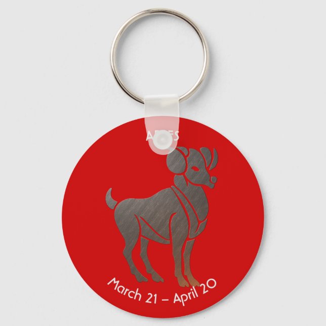 Aries Zodiac Key Ring (Front)