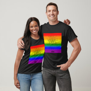 Aries Zodiac LGBTQ Pride Rainbow Design T-Shirt