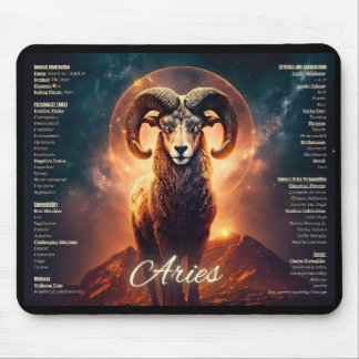 Aries Zodiac Mouse Pad - Bold Ram Design with Arie