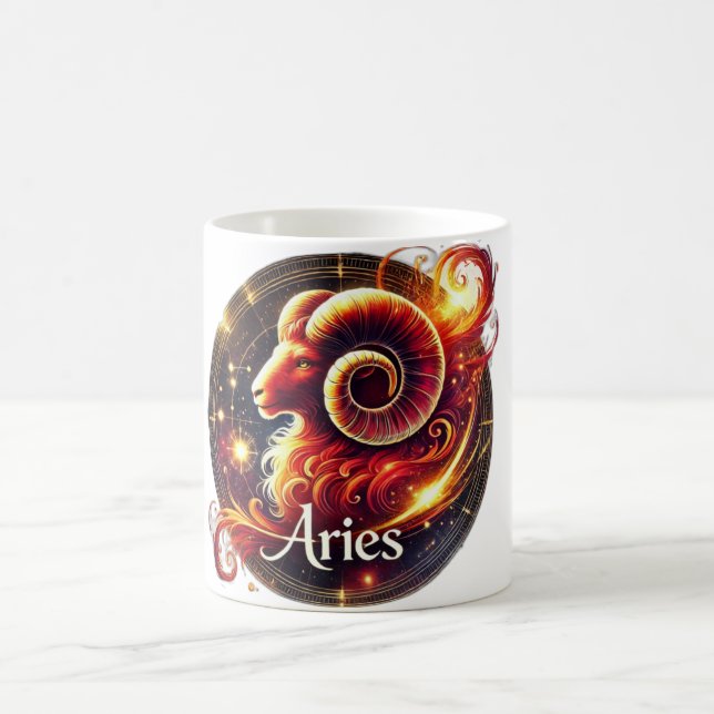 Aries Zodiac Mug – Bold & Fiery Design ♈🔥 (Center)
