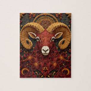 Aries Zodiac Paper Quilling Jigsaw Puzzle