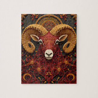 Aries Zodiac Paper Quilling Jigsaw Puzzle