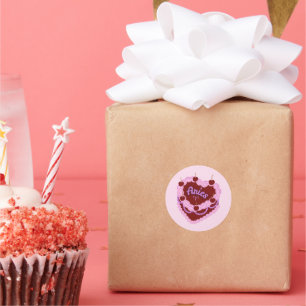 Aries Zodiac Pastel Heart Birthday Cake Classic Round Sticker