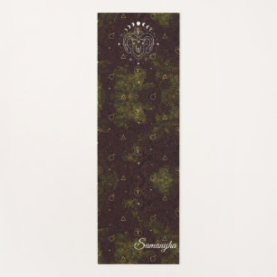 Aries Zodiac Personalized Purple Gold Oriental  Yoga Mat
