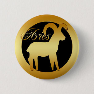 ARIES ZODIAC SIGN 6 CM ROUND BADGE